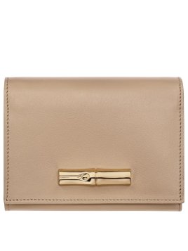 Longchamp 30021HGC - CUIR DE VEAU - RACINE portefeuille compact le roseau longchamp pmpb