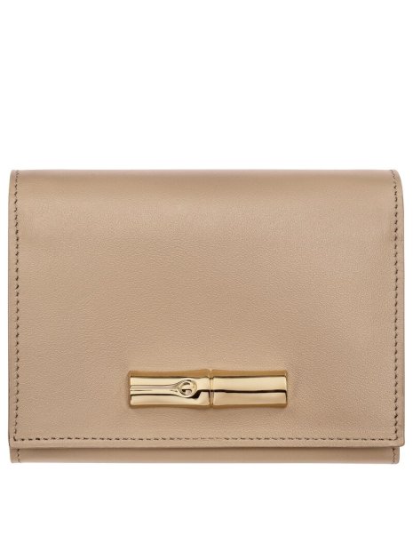 Longchamp 30021HGC - CUIR DE VEAU - RACINE portefeuille compact le roseau longchamp pmpb
