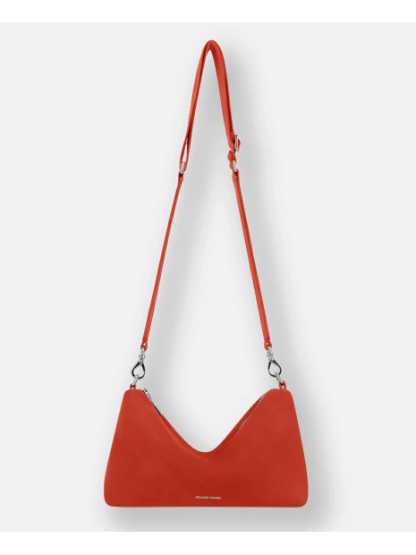 Les Ateliers Foures I326 - CUIR DE VACHETTE - ORANGE sac bandoulière besace évasé iliade sacs-a-mains