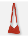 Les Ateliers Foures I326 - CUIR DE VACHETTE - ORANGE sac bandoulière besace évasé iliade sacs-a-mains