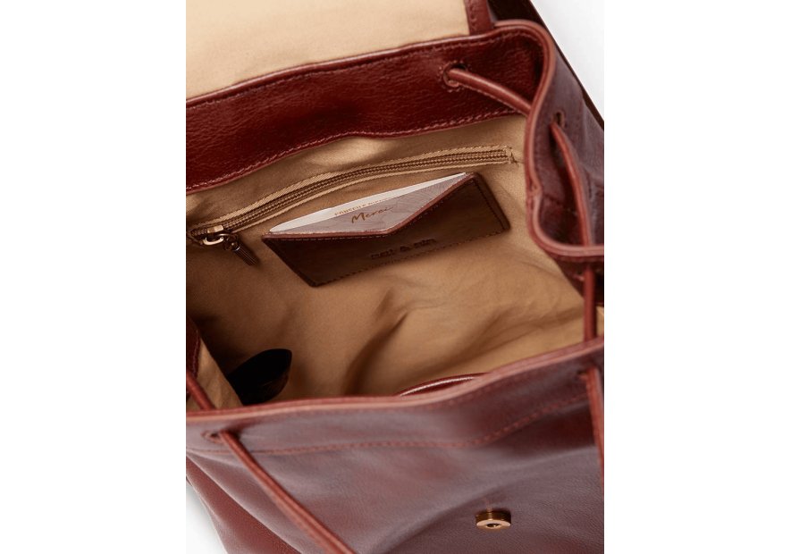 Nat & Nin JUDE - CUIR DE VACHETTE - ACAJOU sac à dos en cuir jude nat et nin Maroquinerie