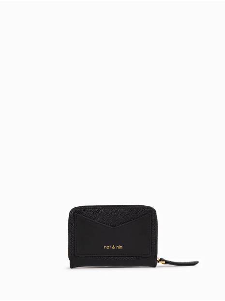 Nat & Nin PIA - CUIR DE VACHETTE - NOIR porte monnaie 3 compartiments nat et nin porte-monnaie-femme