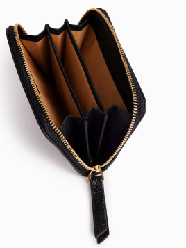 Nat & Nin PIA_2 - CUIR DE VACHETTE - NOIR porte monnaie 3 compartiments nat et nin Porte-monnaie Femme