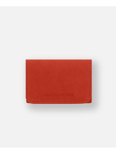 Les Ateliers Foures B45 - CUIR DE VACHETTE - ORANGE porte papiers format cb les ateliers fourès porte-cartes