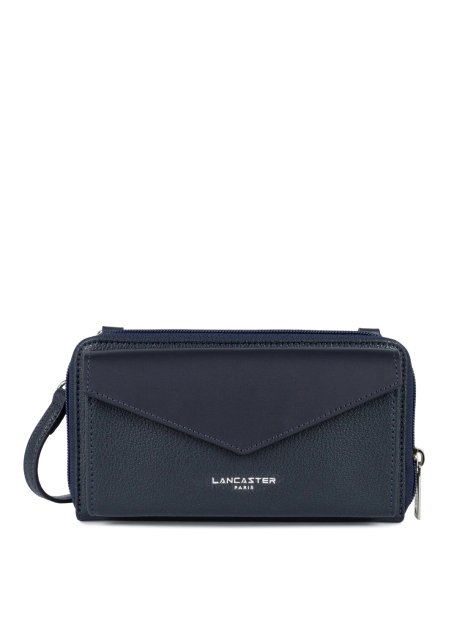 Lancaster 117-08 - TEP ET CUIR - BLEU FONC mini sac portfeuille bandoulière maya sacs-a-mains