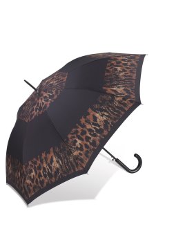 Parapluie ESPRIT 41055 - POLYESTER - NOIR/MARRON parapluie femme long canne automatique imprimé Petite maroquinerie