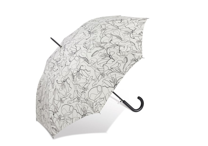 Parapluie ESPRIT 41055 - POLYESTER - CRÉME parapluie femme long canne automatique imprimé Petite maroquinerie
