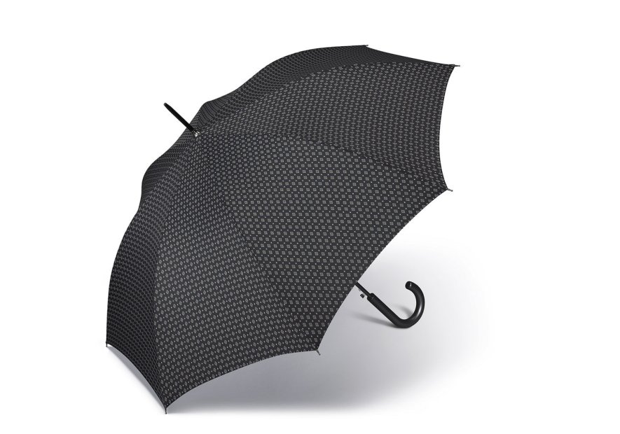 Parapluie ESPRIT 41068 - POLYESTER - NOIR/LOSANGE parapluie canne long homme automatique Petite maroquinerie