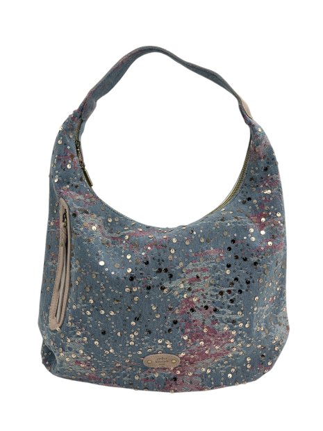 Mila Louise PERLA JN - DENIM/COTON - ROSÉE besace porté épaule sacs-a-mains