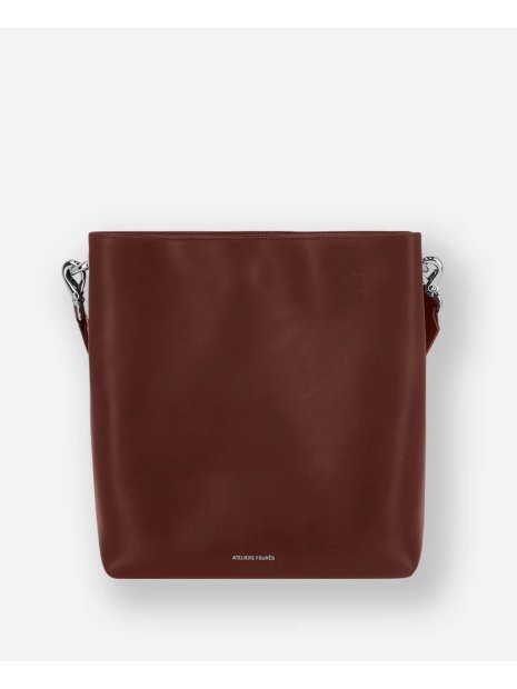 Les Ateliers Foures H610 - CUIR DE VACHETTE - FAUVE porté épaule alceste sacs-a-mains