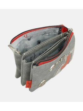 Anekke 40769-010 - POLYURÉTHANE - GRIS porte-monnaie alma 3 compartiments Porte-monnaie Femme