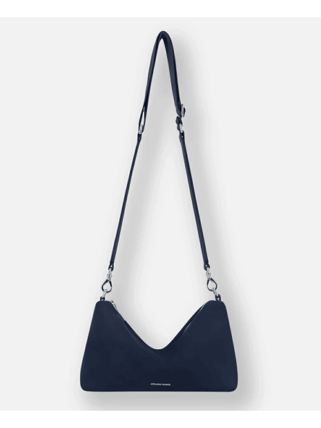 Les Ateliers Foures I326 - CUIR DE VACHETTE - NUIT sac bandoulière besace évasé iliade sacs-a-mains