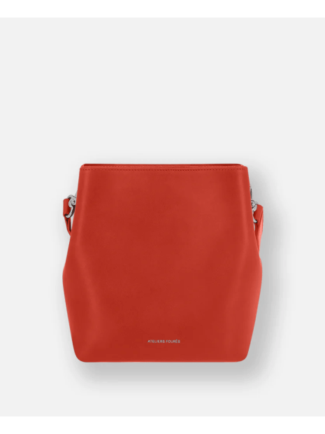 Les Ateliers Foures H600 - CUIR DE VACHETTE - ORANGE porté travers alceste sacs-a-mains