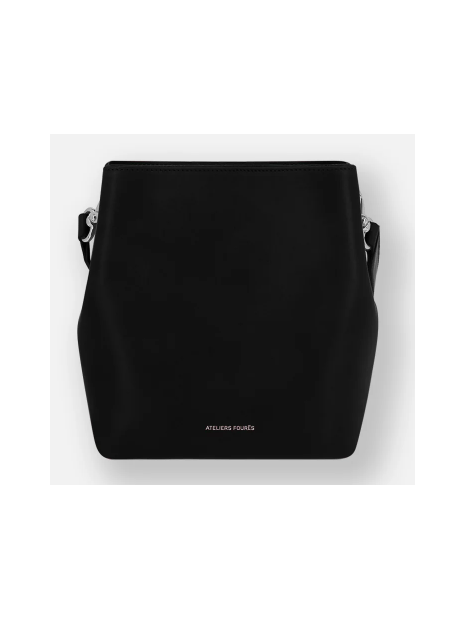 Les Ateliers Foures H600 - CUIR DE VACHETTE - NOIR porté travers alceste sacs-a-mains