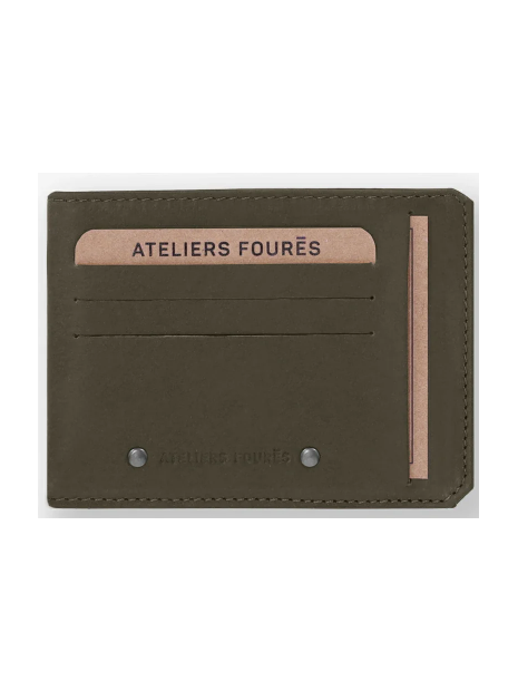 Les Ateliers Foures 944 - CUIR DE VACHETTE - BRONZE porte papiers plat baroudeur centaure porte-cartes