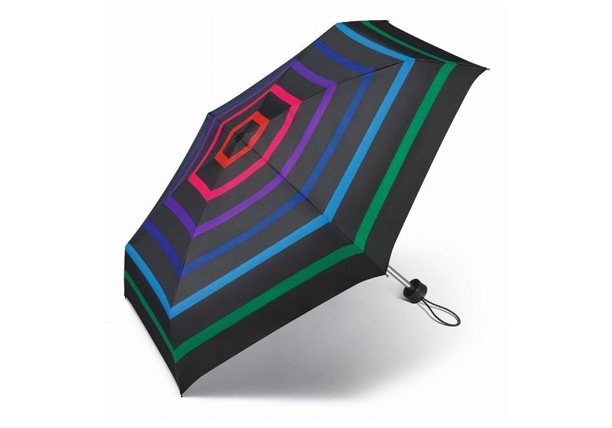 Parapluie ESPRIT 43382 - POLYESTER - NOIR/BLEU/VE parapluie mini manule multicolor stripe Petite maroquinerie