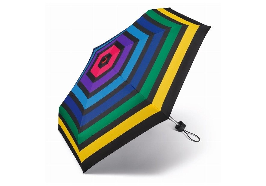Parapluie ESPRIT 43382 - POLYESTER - NOIR/VERT/JA parapluie mini manule multicolor stripe Petite maroquinerie