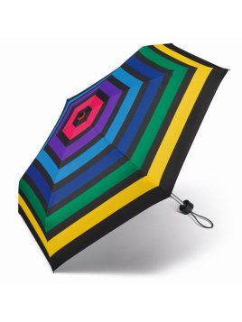 Parapluie ESPRIT 43382 - POLYESTER - NOIR/VERT/JA parapluie mini manule multicolor stripe Petite maroquinerie