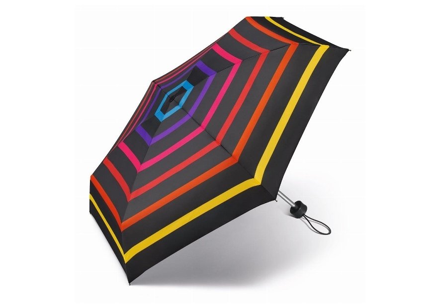 Parapluie ESPRIT 43382 - POLYESTER - NOIR/JAUNE/O parapluie mini manule multicolor stripe Petite maroquinerie