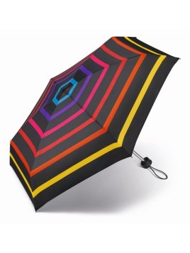 Parapluie ESPRIT 43382 - POLYESTER - NOIR/JAUNE/O parapluie mini manule multicolor stripe Petite maroquinerie