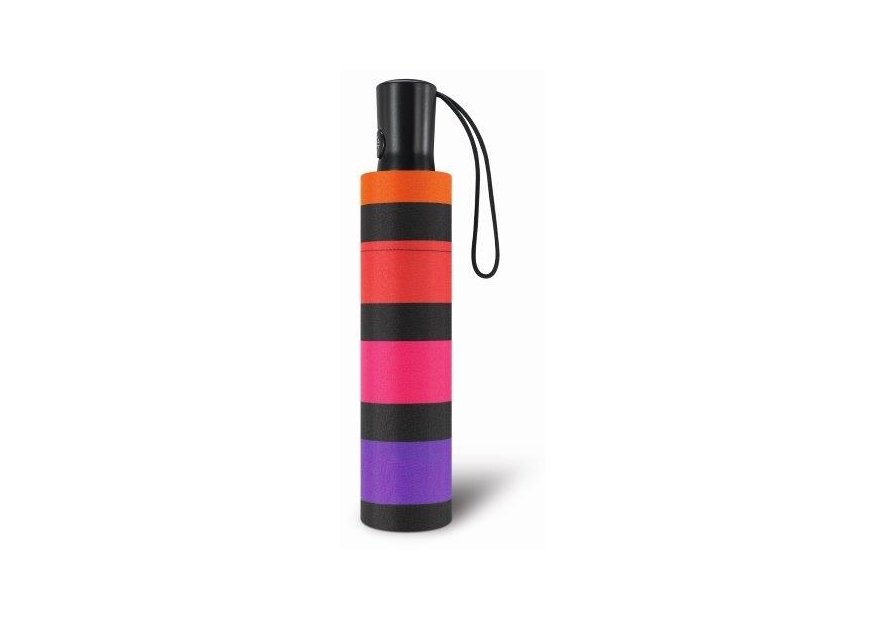 Parapluie ESPRIT 46852 - POLYESTER - NOIR/ORANGE parapluie pliant auto multicolor stripe Petite maroquinerie