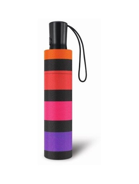 Parapluie ESPRIT 46852 - POLYESTER - NOIR/ORANGE parapluie pliant auto multicolor stripe Petite maroquinerie