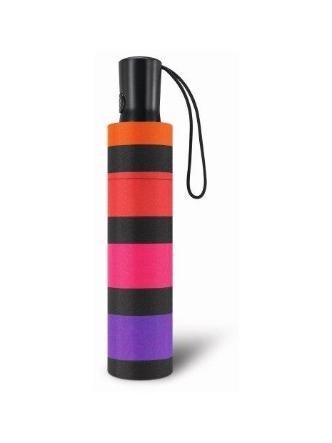 Parapluie ESPRIT 46852 - POLYESTER - NOIR/ORANGE parapluie pliant auto multicolor stripe petite-maroquinerie