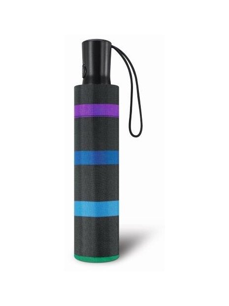 Parapluie ESPRIT 46852 - POLYESTER - NOIR/BLEU/VE parapluie pliant auto multicolor stripe petite-maroquinerie