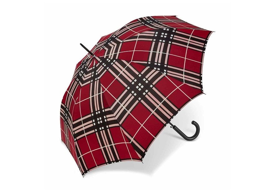 Parapluie ESPRIT 41059 - POLYESTER - ECOSSAIS ROU parapluie long automatique clan Petite maroquinerie