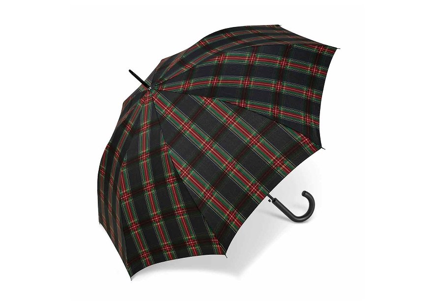 Parapluie ESPRIT 41059 - POLYESTER - ECOSSAIS NOI parapluie long automatique clan Petite maroquinerie