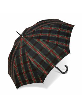 Parapluie ESPRIT 41059 - POLYESTER - ECOSSAIS NOI parapluie long automatique clan Petite maroquinerie