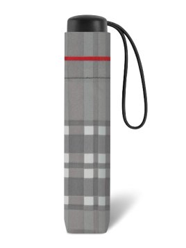 Parapluie ESPRIT 42059 - POLYESTER - ECOSSAIS GRI parapluie pliant manuel clan Petite maroquinerie