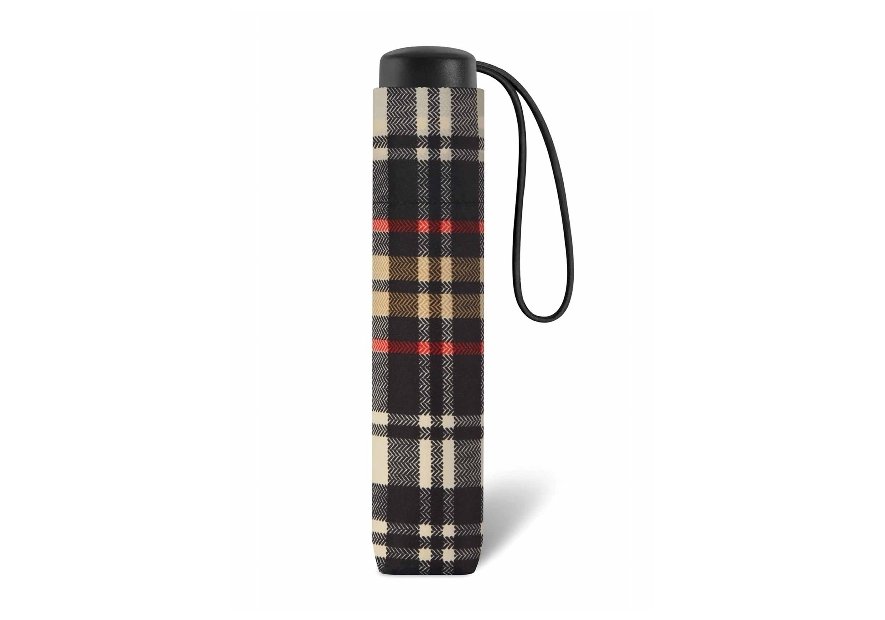 Parapluie ESPRIT 42059 - POLYESTER - ECOSSAIS NOI parapluie pliant manuel clan Petite maroquinerie