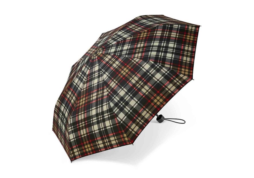 Parapluie ESPRIT 42059 - POLYESTER - ECOSSAIS NOI parapluie pliant manuel clan Petite maroquinerie