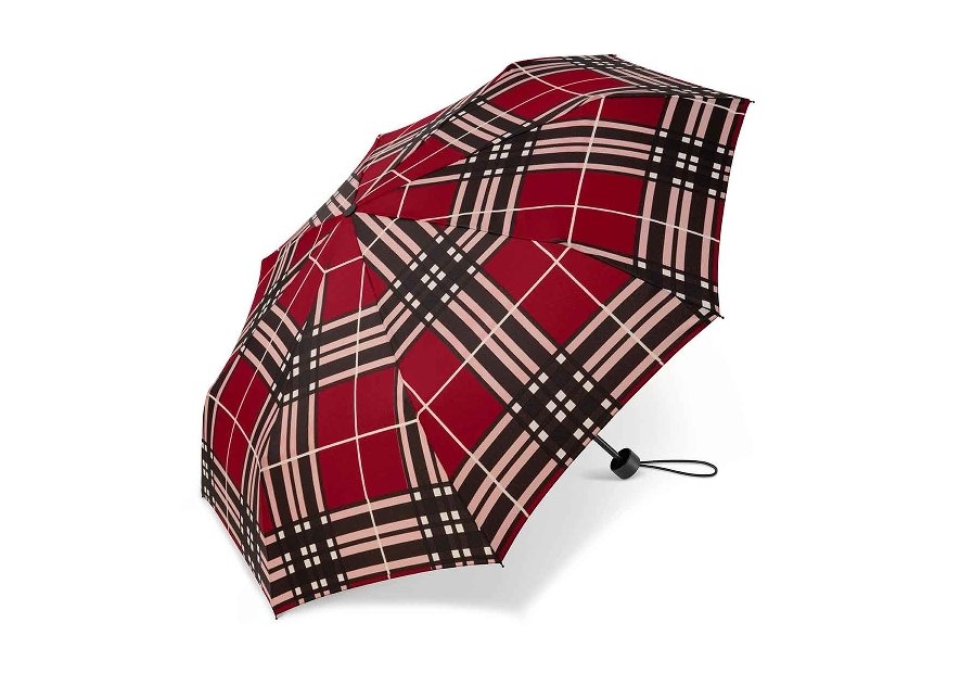 Parapluie ESPRIT 42059 - POLYESTER - ECOSSAIS ROU parapluie pliant manuel clan Petite maroquinerie
