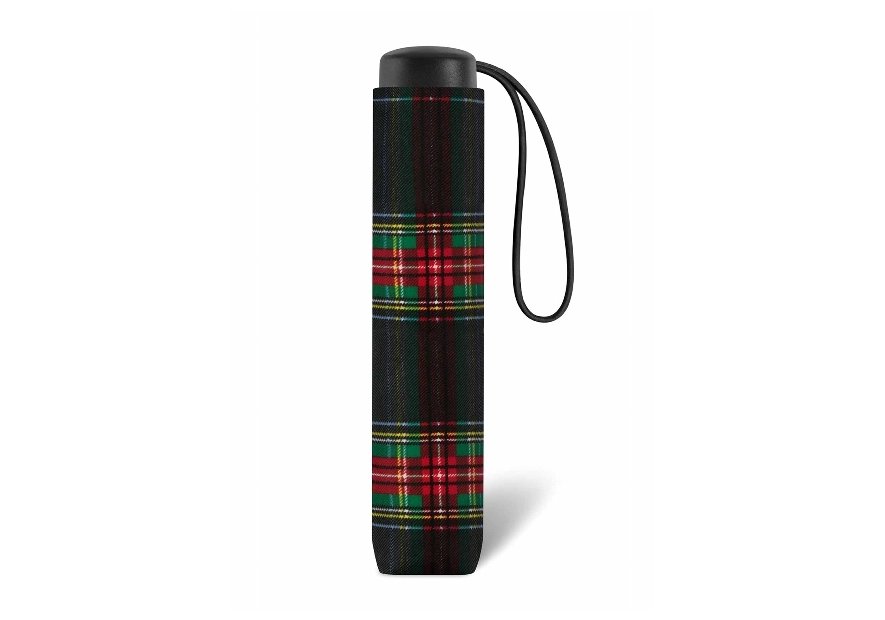 Parapluie ESPRIT 42059 - POLYESTER - ECOSSAIS NOI parapluie pliant manuel clan Petite maroquinerie
