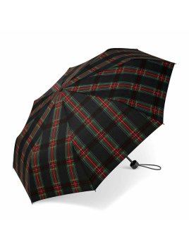 Parapluie ESPRIT 42059 - POLYESTER - ECOSSAIS NOI parapluie pliant manuel clan Petite maroquinerie
