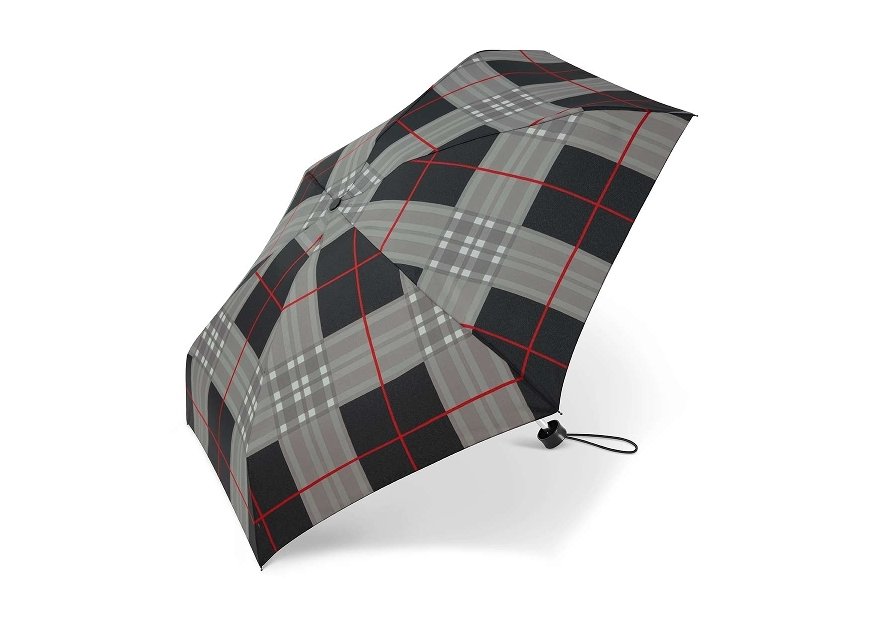 Parapluie ESPRIT 43359 - POLYESTER - ECOSSAIS GRI parapluie pliant mini manuel clan Petite maroquinerie