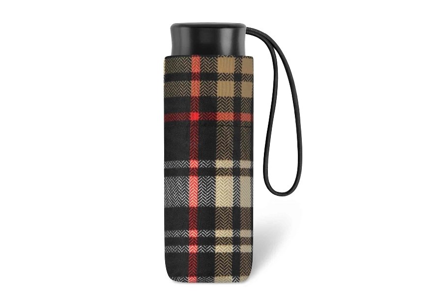 Parapluie ESPRIT 43359 - POLYESTER - ECOSSAIS NOI parapluie pliant mini manuel clan Petite maroquinerie