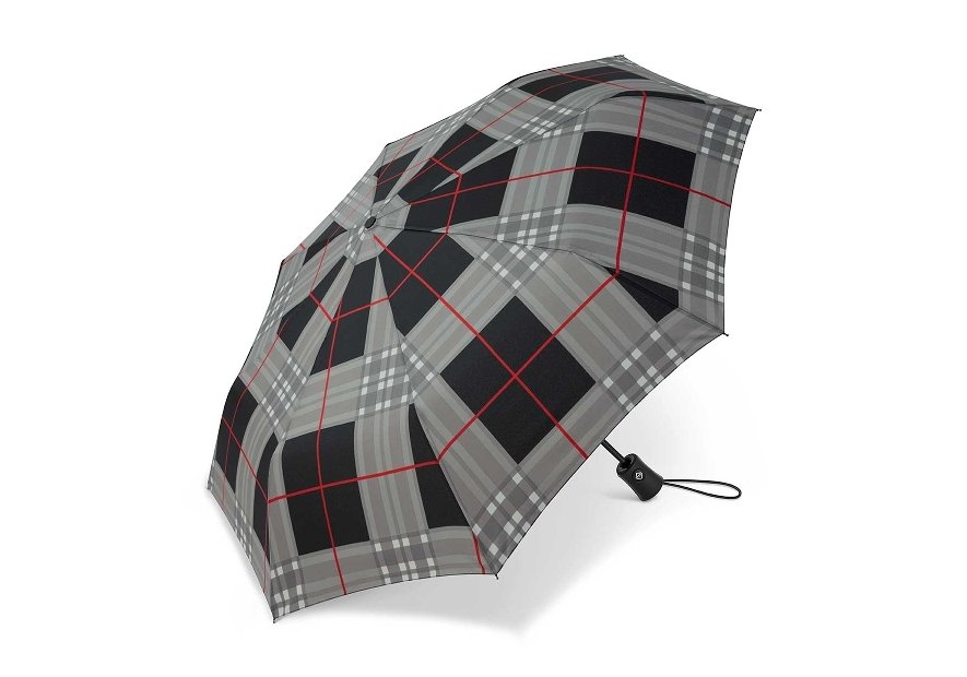 Parapluie ESPRIT 46859 - POLYESTER - ECOSSAIS GRI parapluie pliant automatique clan Petite maroquinerie