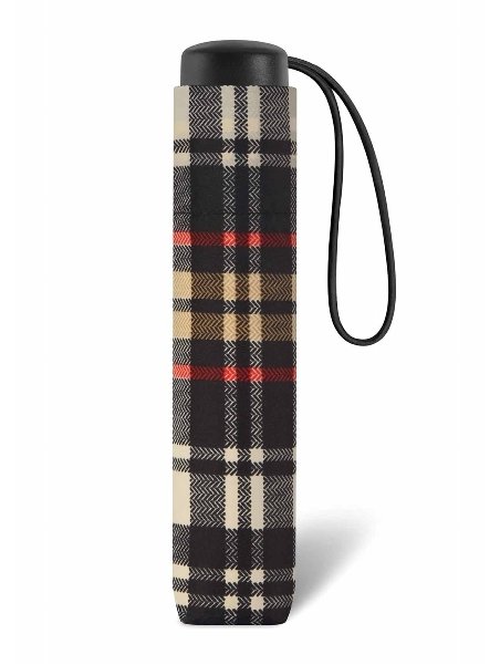 Parapluie ESPRIT 46859 - POLYESTER - ECOSSAIS NOI parapluie pliant automatique clan Petite maroquinerie
