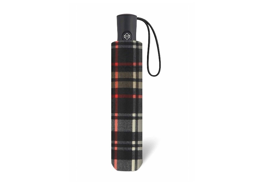 Parapluie ESPRIT 46859 - POLYESTER - ECOSSAIS NOI parapluie pliant automatique clan Petite maroquinerie