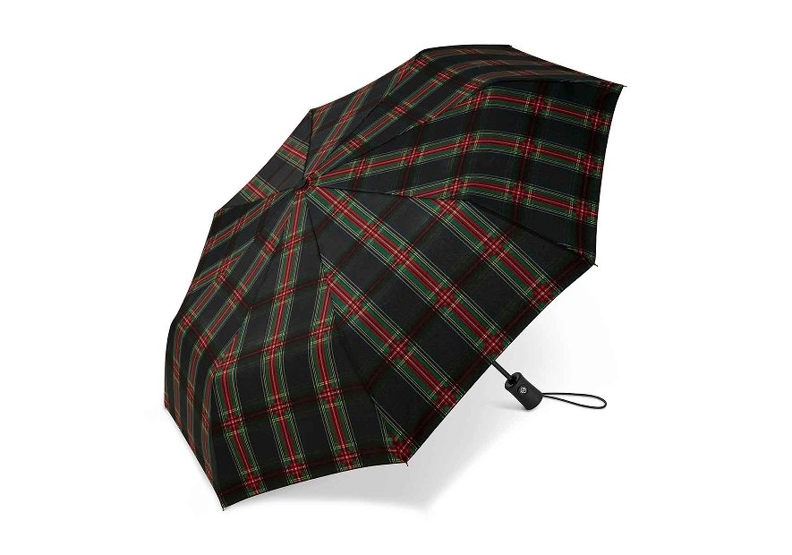 Parapluie ESPRIT 46859 - POLYESTER - ECOSSAIS NOI parapluie pliant automatique clan Petite maroquinerie