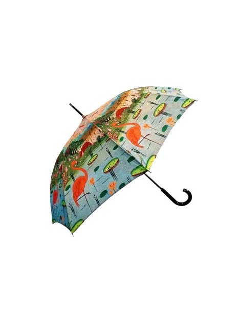 Guy De Jean AT8 - POLYESTER - BLEU parapluie canne automatique flamand rose petite-maroquinerie