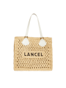 Lancel A13416 - RAPHIA CUIR - NATUREL sac cabas en raphia summer tote de lancel sac-a-main-shopping-toile-ou-cuir