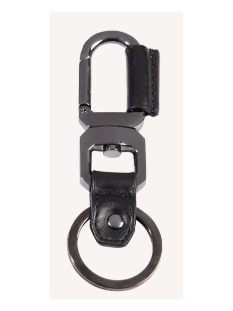 Lancel A13489 - CUIR DE VACHETTE - NOIR porte-cles mousqueton pcles-breloque