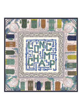 Longchamp 50641GSO - SOIE - MARINE carré de soie jardin parisien 90x90cm carre de soie