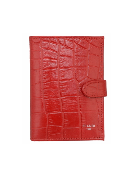 portefeuille imprimé croco patte pression pm