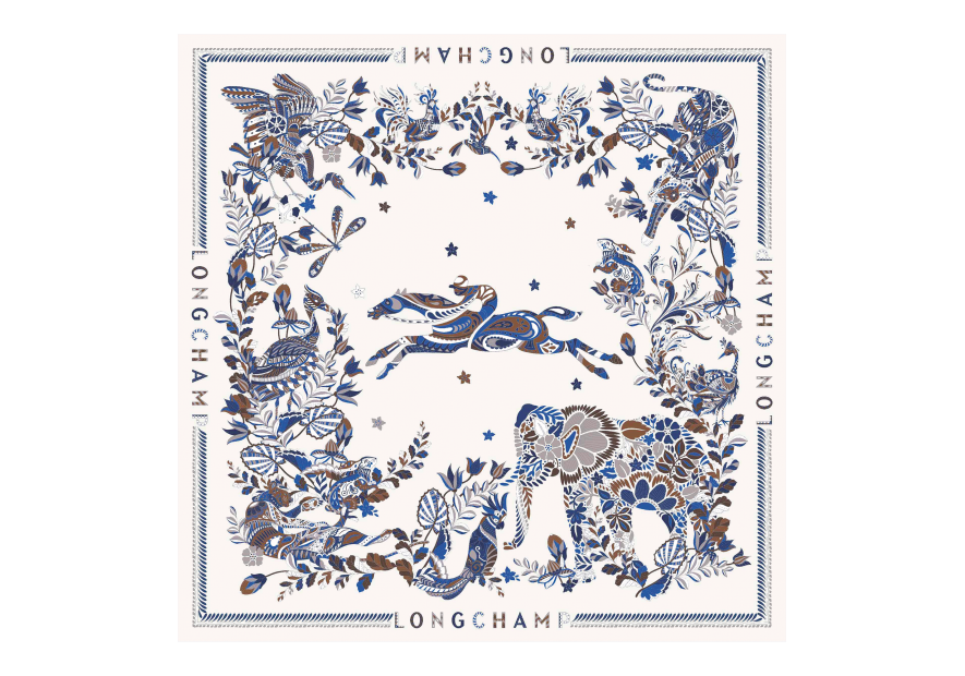 carré de soie 90x90 cm