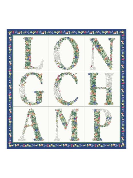 Longchamp 50660GSO - SOIE - MARINE carre de soie 50x50 cm carre-de-soie